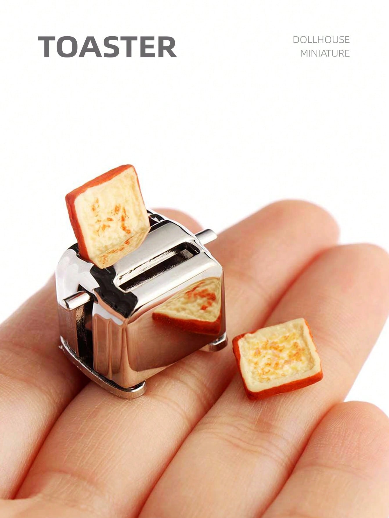 Kitchen Baking Storage - 1:12 Dollhouse Miniature Toaster, Mini Simulation