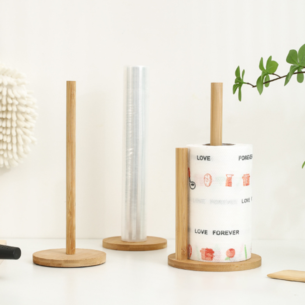 Kitchen Baking Paper Holder - 1PC Bamboo Paper Towel Holder Kitchen