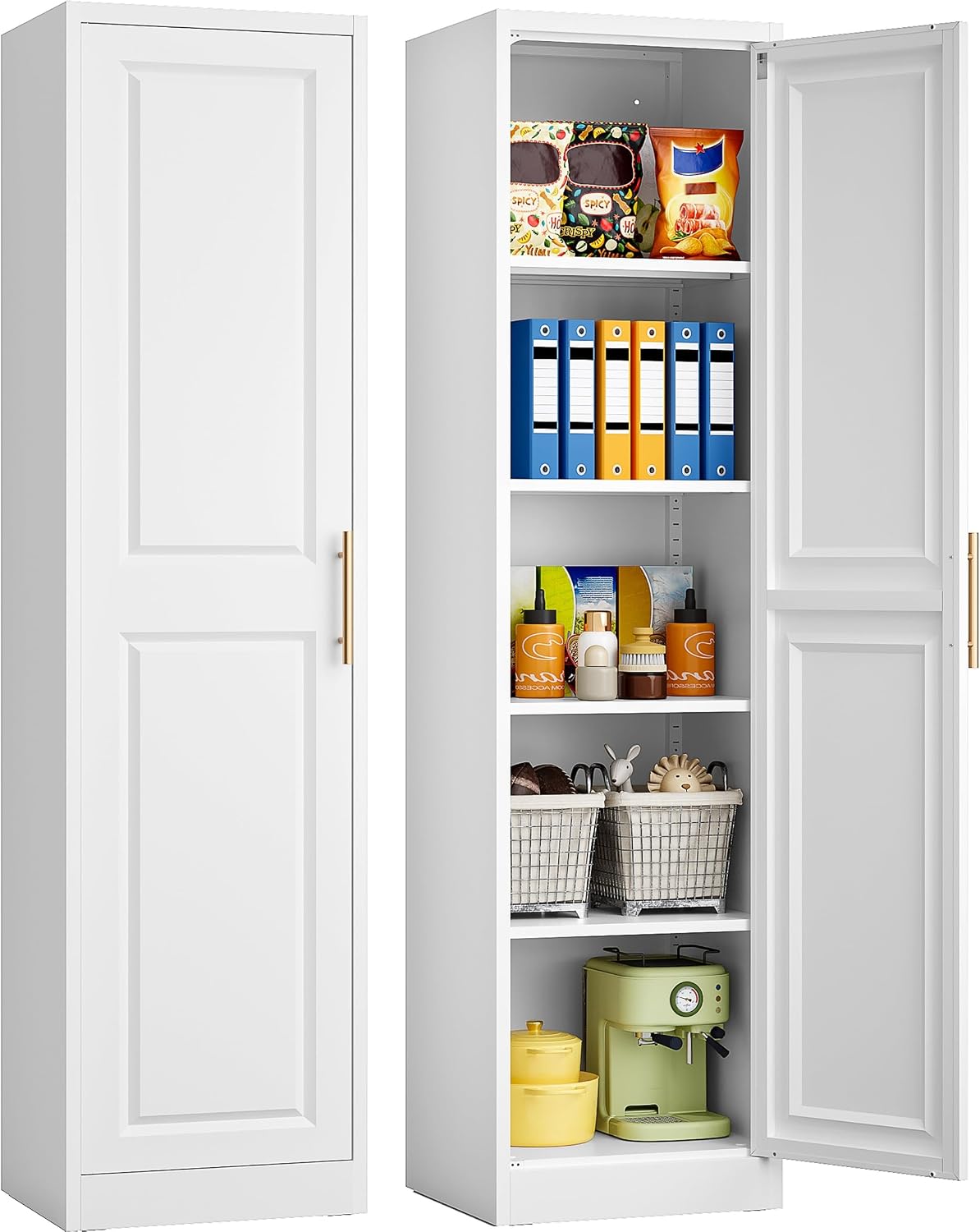Kitchen Baking Storage - Tall Narrow Storage Cabinet With One