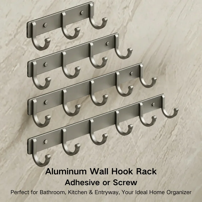 Kitchen Baking Storage - Aluminum Wall Hook Rack – No-Drill