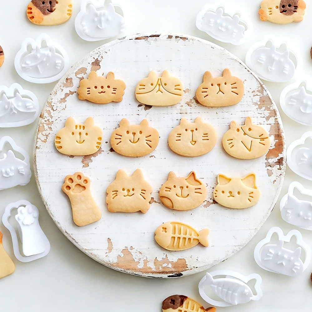 Kitchen Baking Storage - Cute Kitten DIY Stamp Cookie Cutters