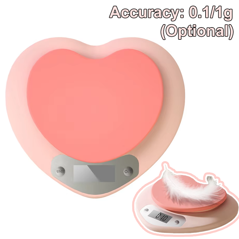 Kitchen Scale Precise - Digital Kitchen Scale Pink Heart-shaped Portable