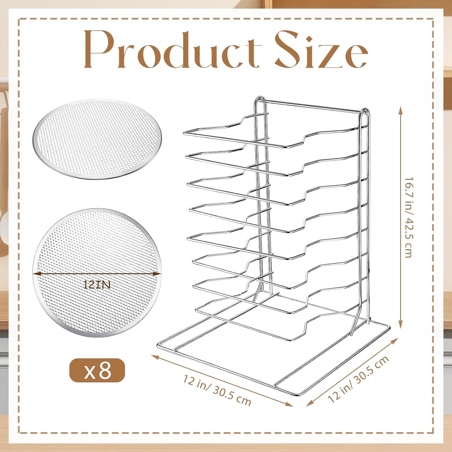 Pizza Rack 8 Tiered Stand With - Kitchen And Baking Equipment ulasan dan harga