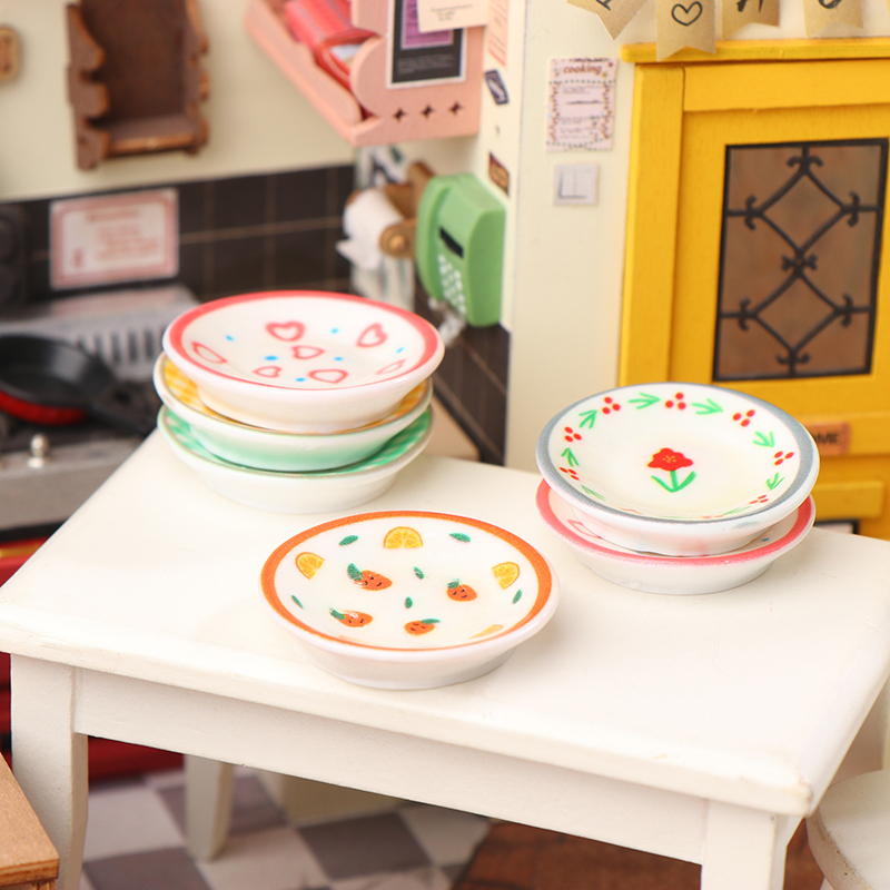 5Pcs 1/12 Dollhouse Mini Plate - Kitchen Baking Storage ulasan dan harga