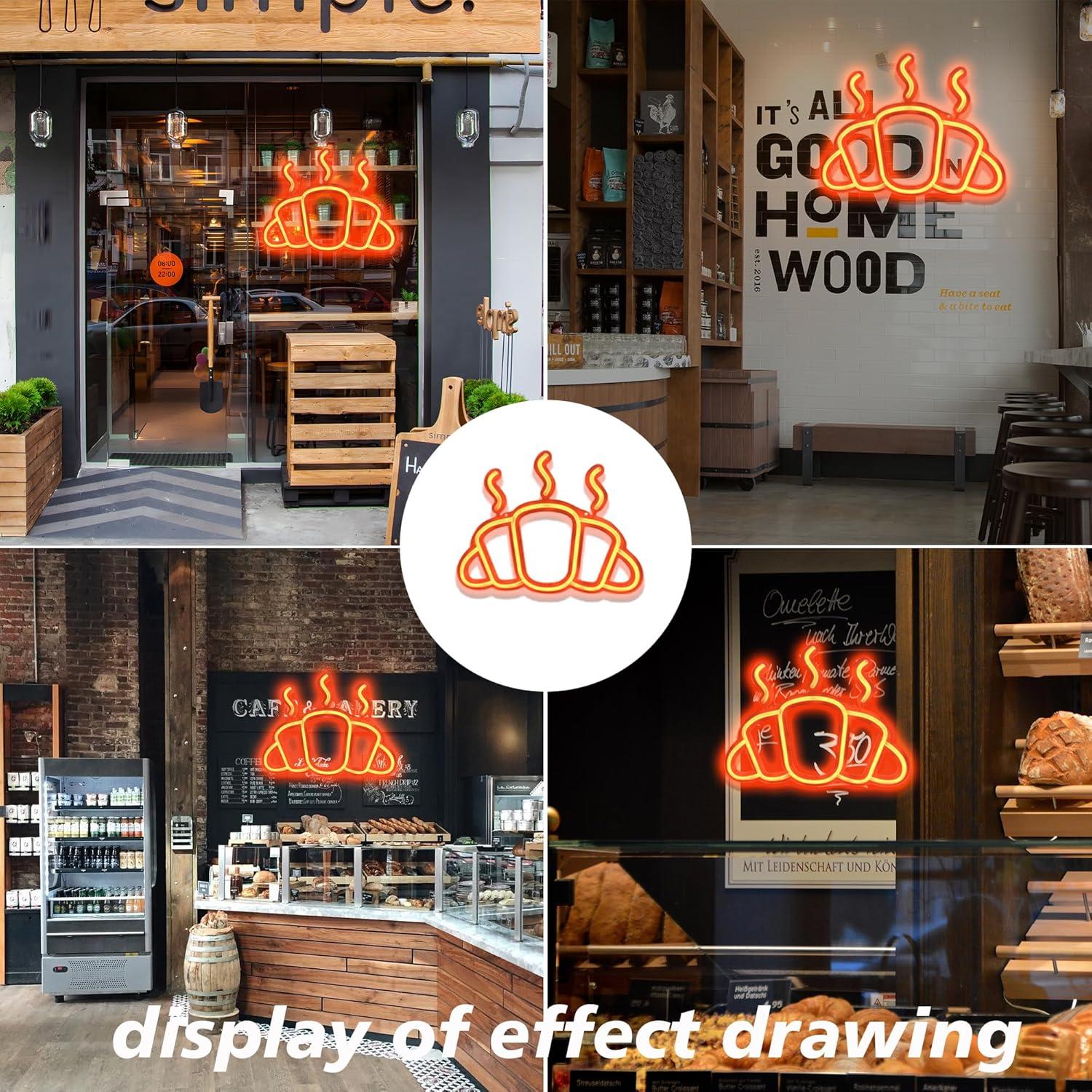 Croissant Neon Sign USB Powere - Kitchen Bakery ulasan dan harga