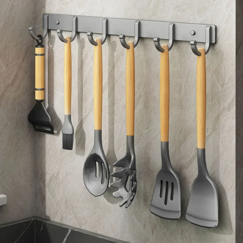 Aluminum Wall Hook Rack – No-D - Kitchen Baking Storage ulasan dan harga