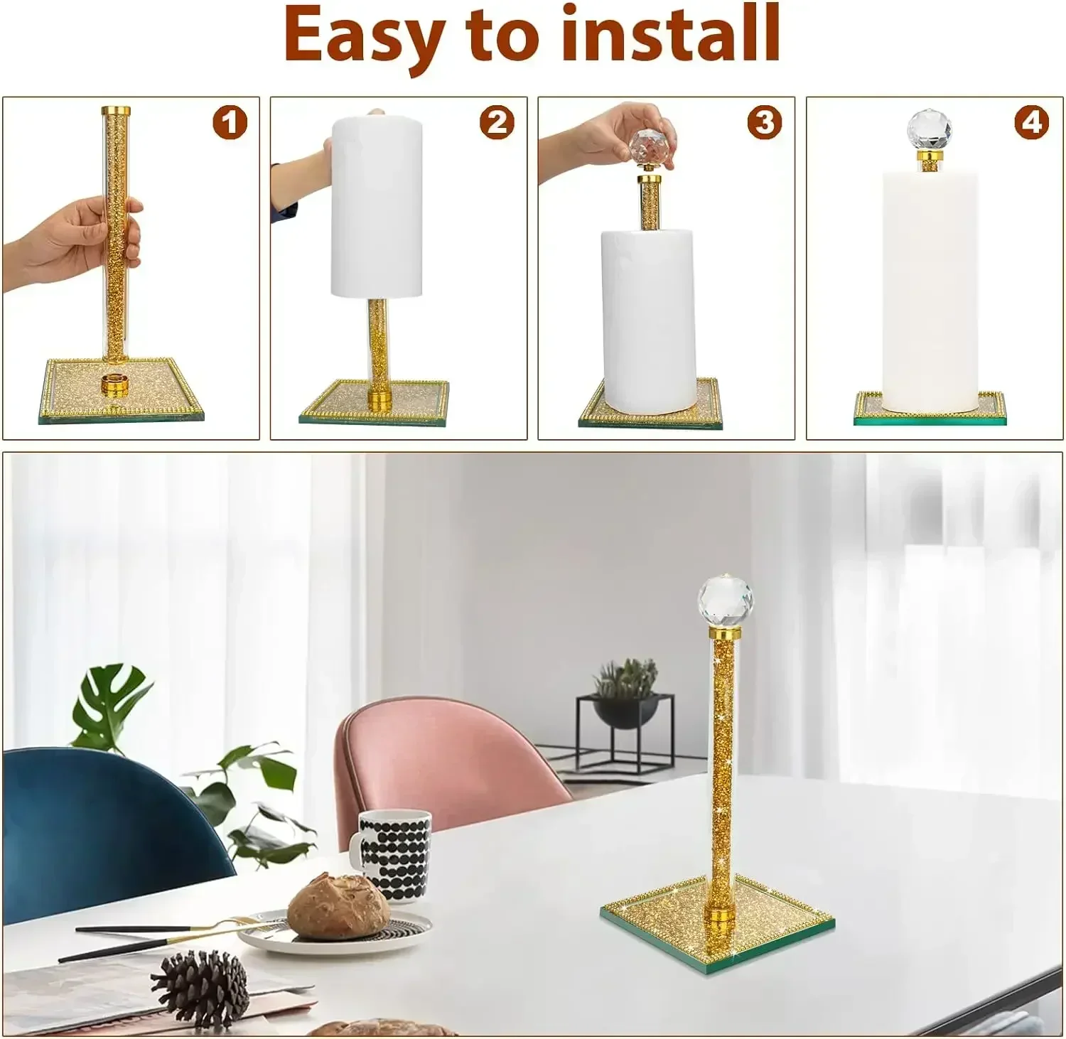 Crystal Paper Towel Holder Sta - Kitchen Baking Paper Holder ulasan dan harga