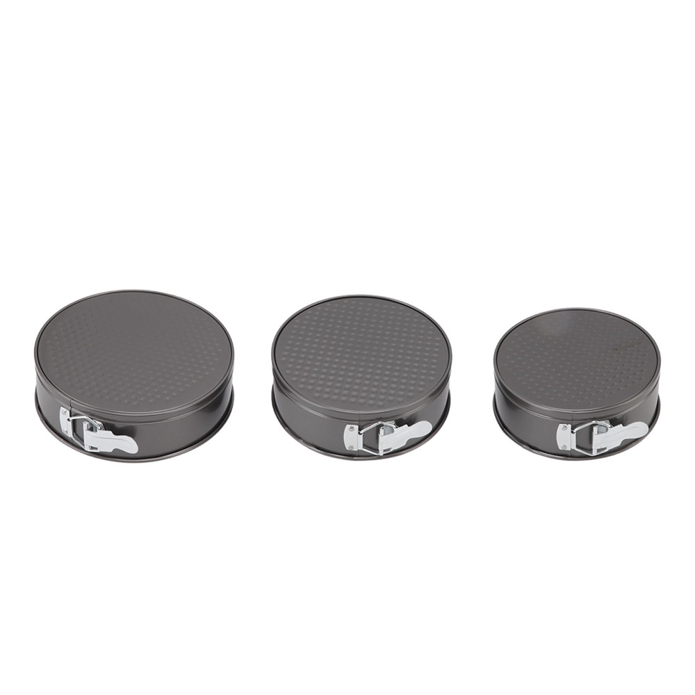 3pcs Carbon Steel Cake Pan Set - Springform Pan Set ulasan dan harga