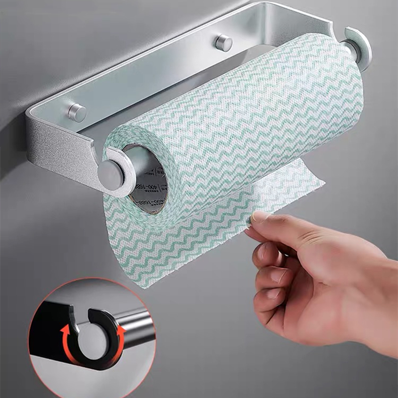 Black Silver Aluminum Cling Fi - Kitchen Baking Paper Holder ulasan dan harga