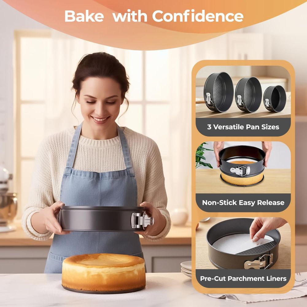 100pcs Cake Pan Set: 3-Piece N - Springform Pan Set ulasan dan harga