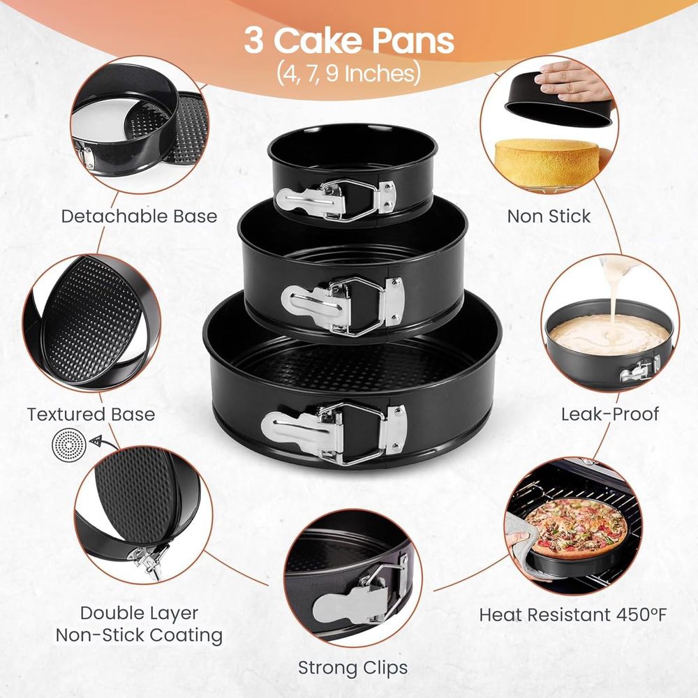 100pcs Cake Pan Set: 3-Piece N - Springform Pan Set ulasan dan harga