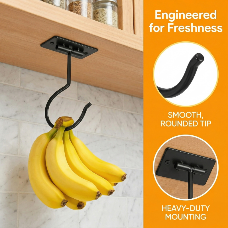 Black Metal Self-Adhesive Bana - Kitchen Baking Storage ulasan dan harga