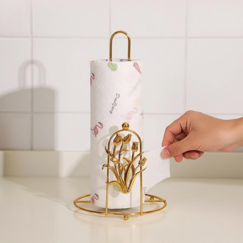 #@Retro Iron Tree Paper Towel  - Kitchen Baking Paper Holder ulasan dan harga